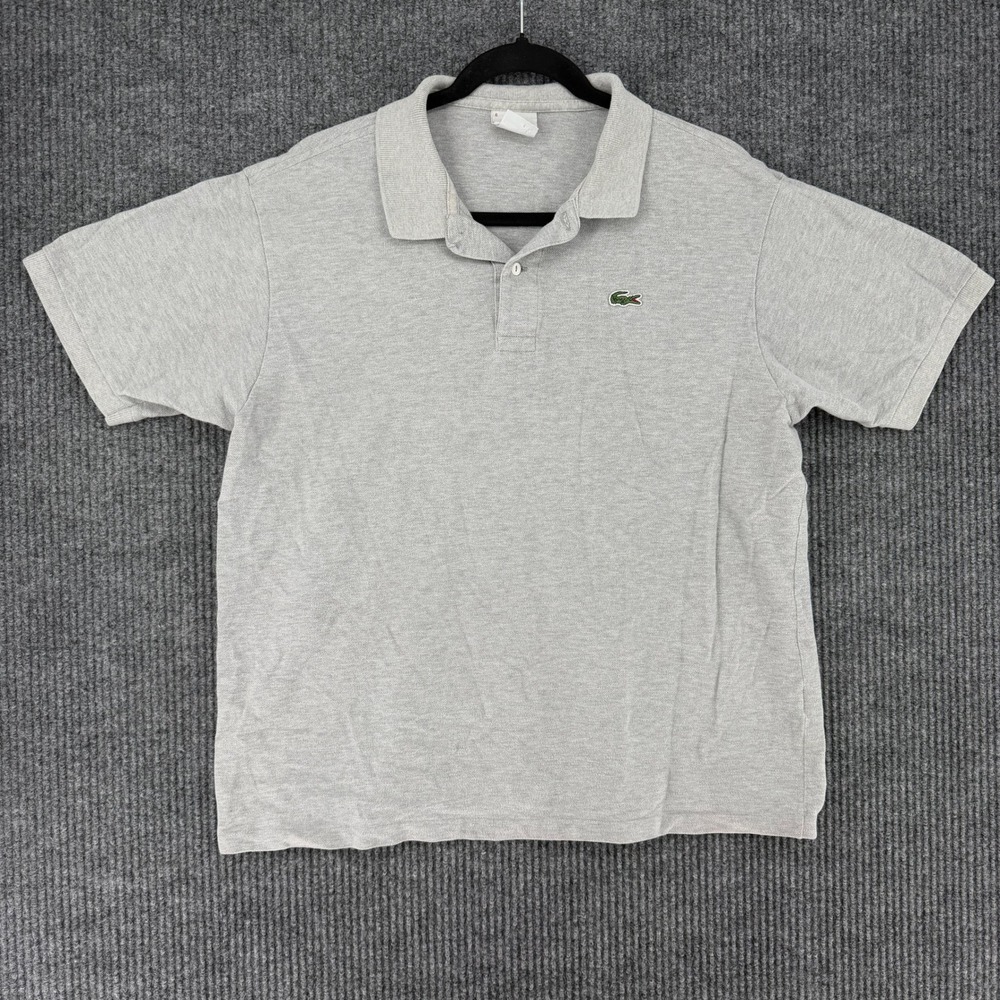 Lacoste Mens Gray Short Sleeve Cotton Pique Polo Shirt Size 6 L 5191L